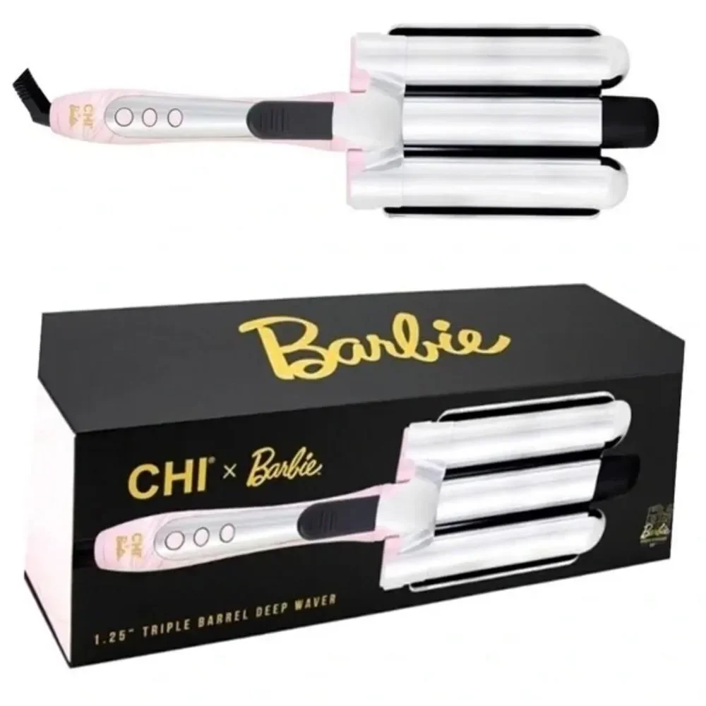NWT CHI x Barbie Titanium 1.25” Triple Barrel Deep Waver - Picture 1 of 8